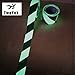 Anti Slip Traction Tape Glow in Dark 2 Inch x16.4 Ft Strong Grip Waterproof Friction Abrasive Adhesive for Stairs Tread Step Indoor and Outdoor Black Green Stripes