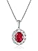 Sterling Silver Created Ruby and Created White Sapphire Pendant Necklace, 18