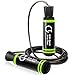 Gritin Jump Rope, Speed Skipping Rope with Soft Memory Foam Handle and Tangle-Free Adjustable Rope & Rapid Ball Bearings for Fitness Workouts Fat Burning Exercises and Boxing