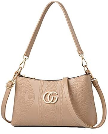 2019 New Women Fashion Joker Casual Shoulder Bag Easy Messenger CG Lock Cross Body Bag Baby Diaper Bag Handbag (Khaki, 25 * 15 * 6cm)