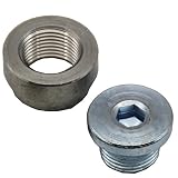 LEDAUT M18X1.5 O2 Oxygen Sensor Stepped Mounting Bung And Plugs (1 Bungs/1 Plugs) Oxygen Sensor Fittings Weld Bung
