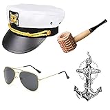 Yacht Captain & Sailor Costume Accessories Set