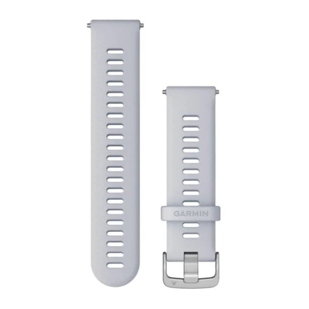 Garmin Quick Release Bands (22mm), suitable for selected Forerunner-,Venu- and vívoactive smartwatch series, Original accessory, Silicone, Whitestone with Silver Hardware — image 1