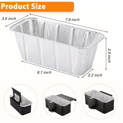 50 Pack Drip Pan Liners for Blackstone Griddle 36" 30" 28" 22" 17", a Cleaning Brush, Aluminum Disposable Grease Drip Cup Liners, Grease Catcher Trays,Griddle Accessories for Outdoor Cooking