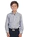 Gioberti Boy's Long Sleeve Plaid and Stripe Dress Shirt
