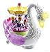 WolVol Beautiful Musical Rotating Horses Carousel Music Box on Self Riding Swan Animal, Lights and Sounds, Bump and Go Action - Great Gift Toy for Little Girls