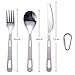 Titanium 3 Piece Cutlery Set - Ultra Lightweight and Durable Knife Fork Spoon Set Utility Flatware for Home Use, Travel, Camping Cutlery Set in Easy to Store Bag by MIU COLOR