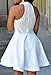 ZKESS Women's Sleeveless Lace Party Club Skater Dress SSize White