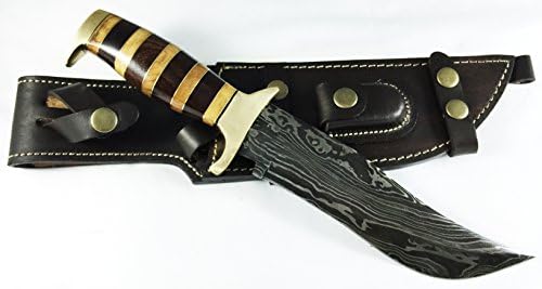 Nagata handmade Damascus Micarta Handle Bowie Knife 12.5" with a 7 3/4" Blade