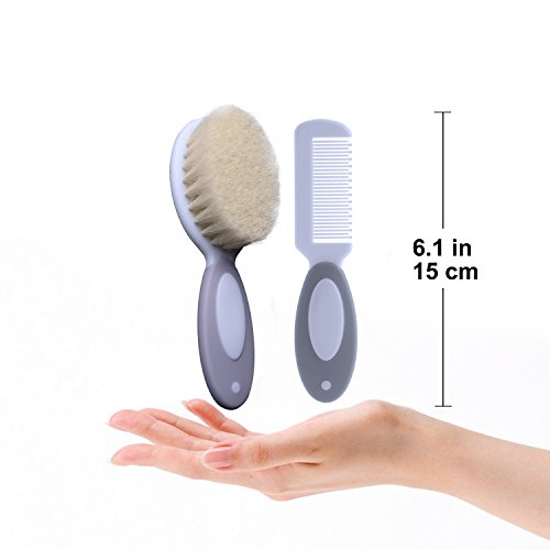 Cozy Blue Baby Brush and Comb Set (Grey) - Thumbnail 3