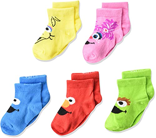 Sesame Street Baby 5 Pack Shorty Socks, Assorted