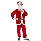 Besteamer Santa Claus Christmas Suit Costume Set For Party Cosplay Red