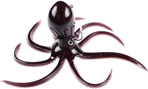 7.87" Simulation Octopus Jig Head Soft Bait Long Tail Lure for Saltwater Fishing Mahi Tuna Marlin Sails Wahoo