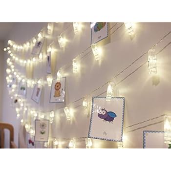 Amazon Com Led Fairy String Lights With Clips For Photos 10 Ft