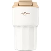 Travel Coffee Mug 16 oz with Lid and Flip Straw, Leak-Proof Food Grade 304 Stainless Steel Coffee Insulated Tumbler, Double Wall Vacuum Cup for Hot and Cold Drinks (Off-White)
