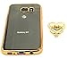 Samsung Galaxy S7 Case, Bastex Slim Fit Clear Plastic TPU Gold Bumper Case Cover with Bling Heart Pink Ring Holder Kickstand for Samsung Galaxy S7 G931