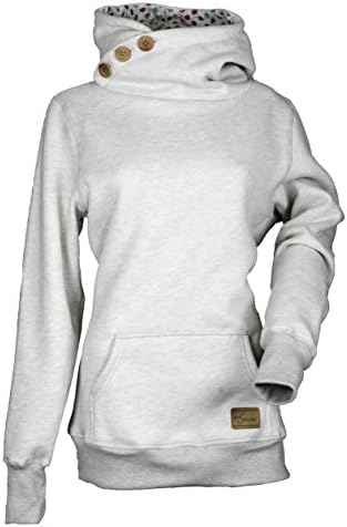 Divas SnowGear Women's Side Button Hoodie (Oatmeal, XX-Large) (Heather)