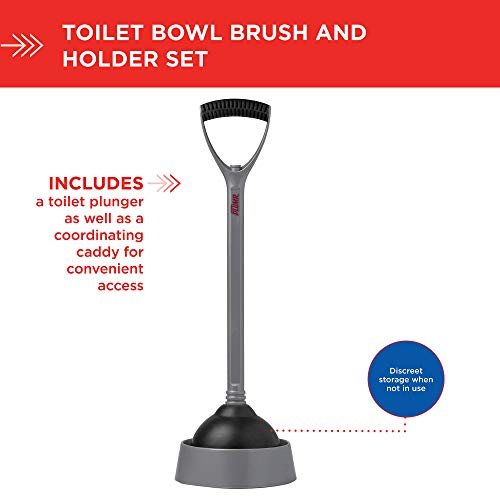 LiquidPlumr Storage 6.75” x 22” (Color May Vary) Toilet Plunger with