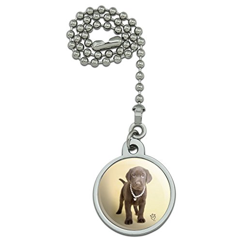 GRAPHICS & MORE Chocolate Lab Labrador Puppy Dog Crown Necklace Ceiling Fan and Light Pull Chain