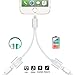 Lightning Adapter Splitter for iPhone X/8/8Plus/7/7Plus , AwaitQ Dual Lightning Charging Audio Headset Adapters, Support Calling Function & Music Control(IOS 11)(silver)