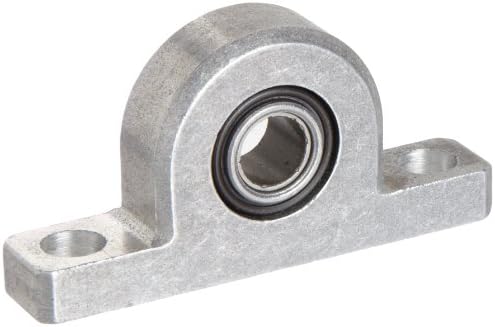 Spyraflo PB1-312-P PTFE Impregnated Bronze Bearing Pillow Block, 2 Bolt Holes, 0.312" Bore Diameter, Aluminum, Inch