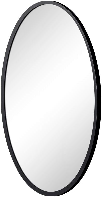 KAASUN Oval Wall Mirror with Coating Steel Frame 24 x 36 Inch Wall Mounted Bathroom Mirror Rusty-Free for Home Decorative Living Room Washroom Entryway Hanging