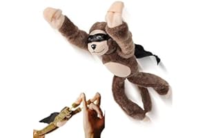 ixaer Flying Screaming Monkey Flingshot, Novelty Flingshot Monkey Slingshot Flying Stuffed Screaming Monkey Plush Doll Toy Xmas Gift (1)