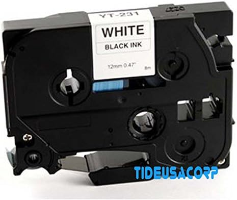 Compatible with Brother TZe-231 compatible P-Touch Black on White Labeling Tape Roll (0.47 inch/26.25 ft.)