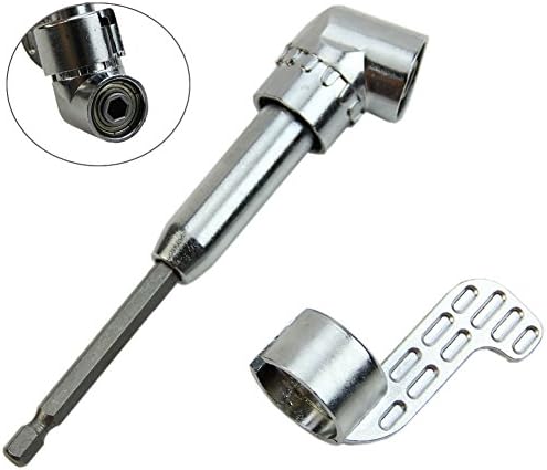 Wesell 1/4 Inch 105 Degrees Angle Extension Socket Adapter Hex Magnetic Screwdriver Angled Bit Holder