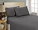 SALE - Clara Clark Premier 1800 Collection 4pc Bed Sheet Set - King Size, Charcoal Stone Gray, Hypoallergenic