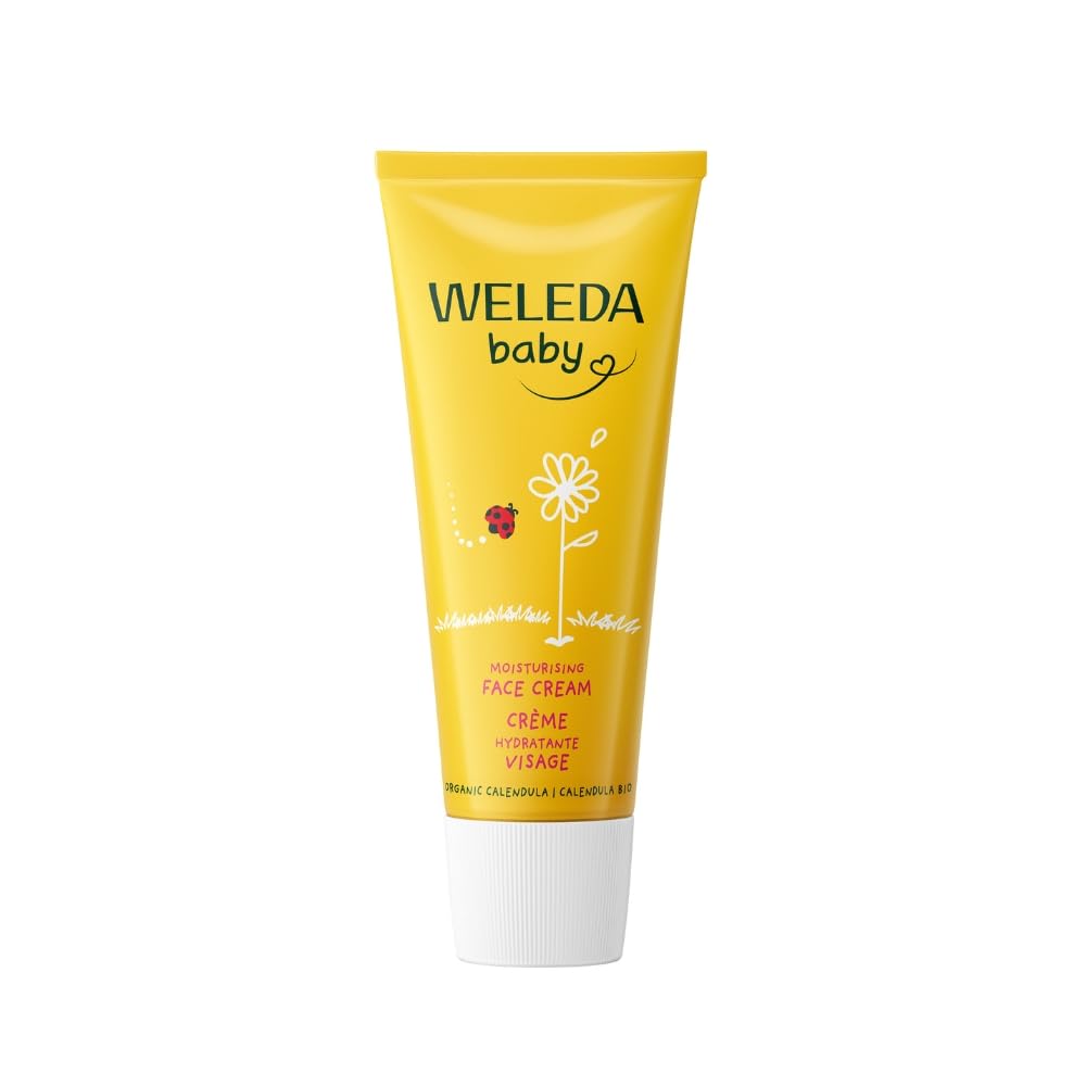 Weleda Baby Face Cream, Calendula Moisturiser, Moisturising Cream for Baby, Delicate Skin, Dermatologically Tested, Gentle Protection, Developed by Professionals, Lanolin, 50ml