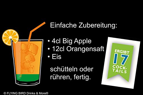 Big Apple Fertig Cocktail alkoholfrei - Bar Premix für 17 Mixgetränke | Flasche 0,7l mit allen Zutaten | Einfach mit Orangensaft mixen, fertig – Bild 3