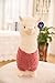 Plush Alpaca Toy Large Llama Pink White 18