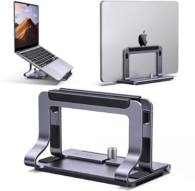 Laptop Ständer Vertikal, 2-in-1 Aluminium Laptop Stand