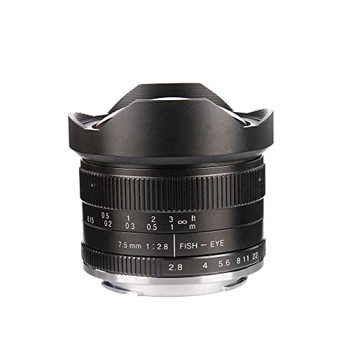 7artisans 7.5mm F2.8 APSC Wide Angle Fisheye Fixed Lens for Compact