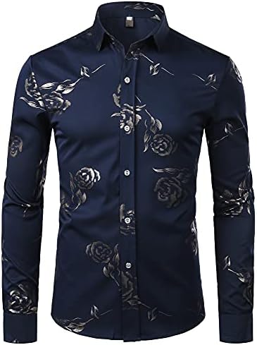 black and rose gold mens dress shirt Gold Rose Patterned Slim Fit Black Men Singer Tuxedo Blazer | Wessi – Wessi main image 0