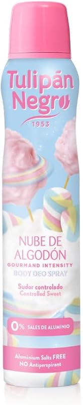 Black Tulip - Spray desodorizante feminino Cotton Cloud 200 ml, 0% de Sais de Alumínio, Proteção Diária e Suor Controlado