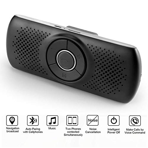 Wireless in Car Handsfree Speakerphones, TIANSHILI Portable Bluetooth Speaker,Stereo Sound Enhanced Bass/Built-in Mic/TF Card Player/Google Assistant Voice Command for Car, Home, Outdoor - Thumbnail 7
