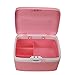 Fine Dragon Combination 4 Digit Lock Medicine Box Cabinet With Separate Compartments ,Locking Prescription Pill Case, Storage Case, Size 11 x 7.4 x 6.2 inches, Pink