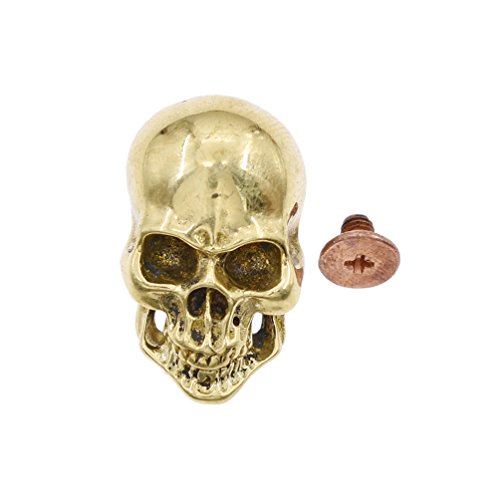 Solid Brass Conchos Skull Leather Craft Rivet Stud Punk Screw Back Button 1 Pc