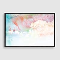 Framed Canvas Wall Art Watercolor Cloud Canvas Prints Home Artwork Decoration for Living Room,Bedroom - 16x24 inches