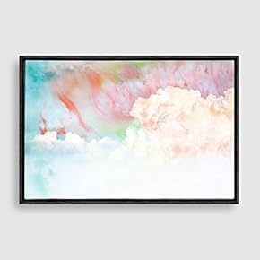 Framed Watercolor Cloud Home Artwork for Living Room Bedroom