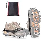 Tenei Crampons Microspikes Traction Cleats Ice Snow Grips Ice Cleats with 19 Spikes for Walking, Jogging, Climbing and Hiking on Snow, Ice, Mud, Sand and Wet Grass