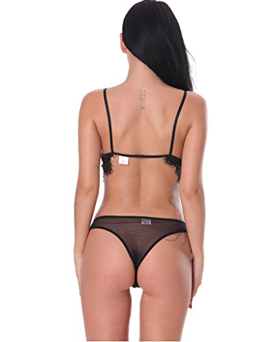 Womens-2-Pc-Sexy-Vixen-Hot-Harness-Bra-and-Panty-Set