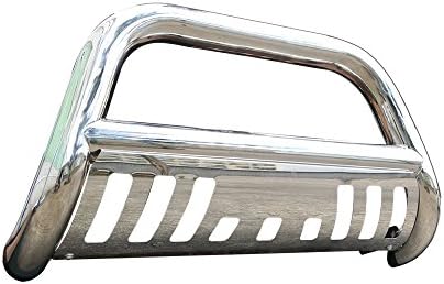 For 1994-2001 Dodge Ram 1500 1994-2002 Dodge Ram 2500 3500 Stainless Steel Bull Bar Grill Guard Push Bumper With Skid Plate and Optional Light Holes (Excludes 1999-2002 Sport models) RD02G0800