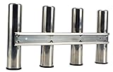 4 Fishing Rod Rack, Mirror Finish Stainless Steel 316, Stainless 4 Rod Rack