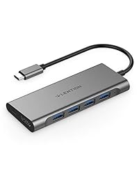 LENTION USB-C Multi-Port Hub with 4K HDMI Output, 4 USB 3.0, Type C Charging Adapter Compatible MacBook Pro 13 15 (Thunderbolt 3 Port), MacBook Air 2018 2019, Chromebook, Surface Go, More (Space Gray)