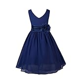 FEESHOW Girls Kids Flower Chiffon Bridesmaid Wedding Pageant Dance Party Dress