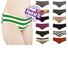 Sexy Basics Women's 12 Pack Cotton Spandex Flexible Fit Hipster Panties (X-Large / 8, 12 Pack - Assorted Solids & Prints)