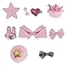 QUMY Dog Hair Clips Mixed Styles Varies Patterns Bows Pet Hair Accessories Grooming Product Hair Clips for Little Girls, 10 Piece (Pink)